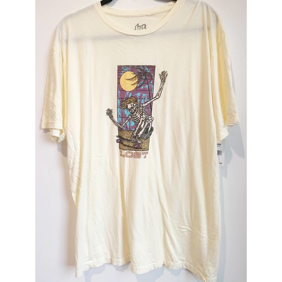Lost Other - Men's Lost Skate T-Shirt Top Tee Ivory Size Large